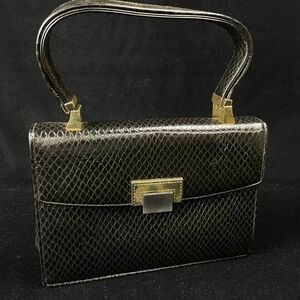 Mid Century Koret Black Leather Handbag